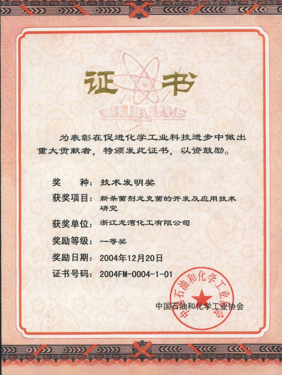2004技术发明一等奖